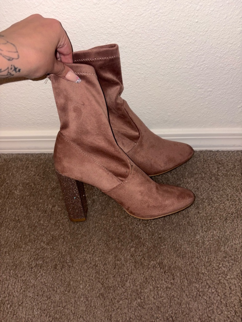 Velvet boots